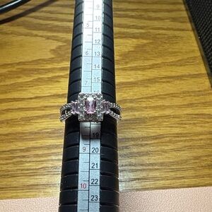 Elegant Pink and Silver Women's Ring